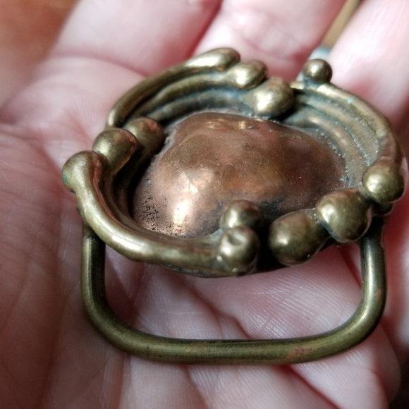 Relisted -Vintage Brutalist belt buckle gold copper tone - Picture 7 of 12